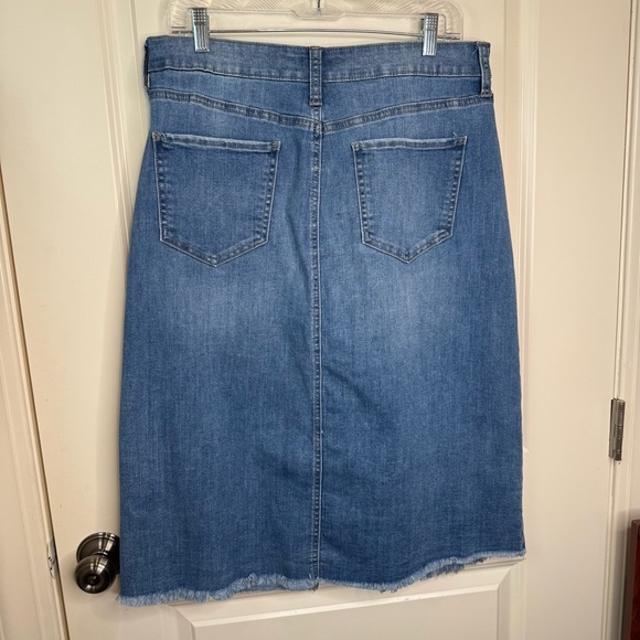 Dark Wash Denim Midi Skirt - Picture 12 of 17